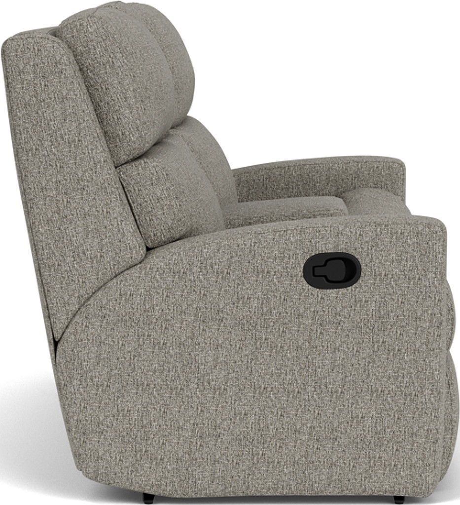 Catalina Transitional Fabric Reclining Loveseat With Console | Flexsteel