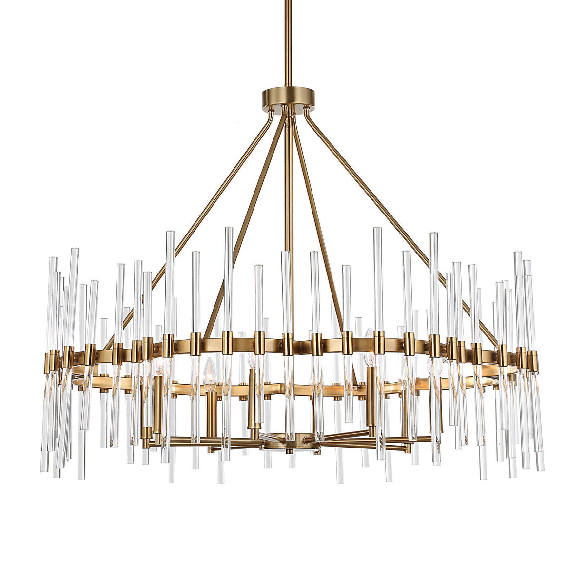 Crystal Stick 8 Light Chandelier Brass - Bronze by Uttermost - View 8
