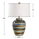 Judarn Table Lamp Blue / Brown - Blue / Dark Brown by Uttermost - View 7