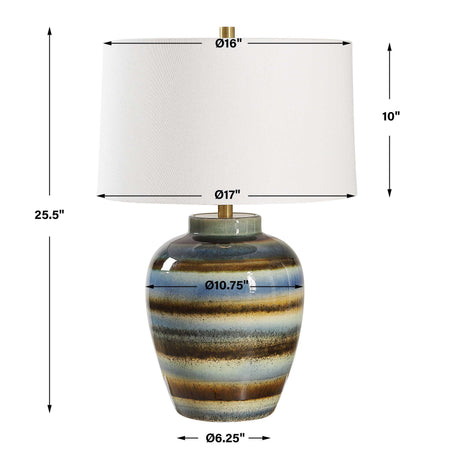 Judarn Table Lamp Blue / Brown - Blue / Dark Brown by Uttermost - View 7