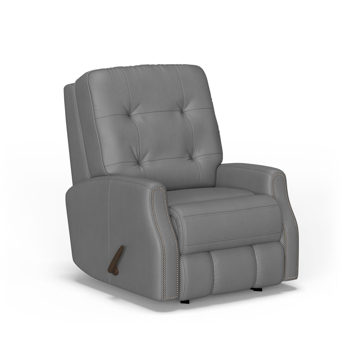 Devon Transitional Leather Rocking Recliner, Nailhead Trim | Flexsteel