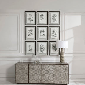 Farmhouse Florals Framed Prints (Set of 9) - Black / White by Uttermost - View 2