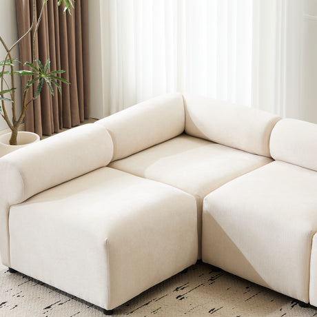 Evelyn 114 in.6-Piece U Shaped Modular Free Combination Sectional Chenille Sofa Couch for Living Rooms - sold by Home Elegance USA