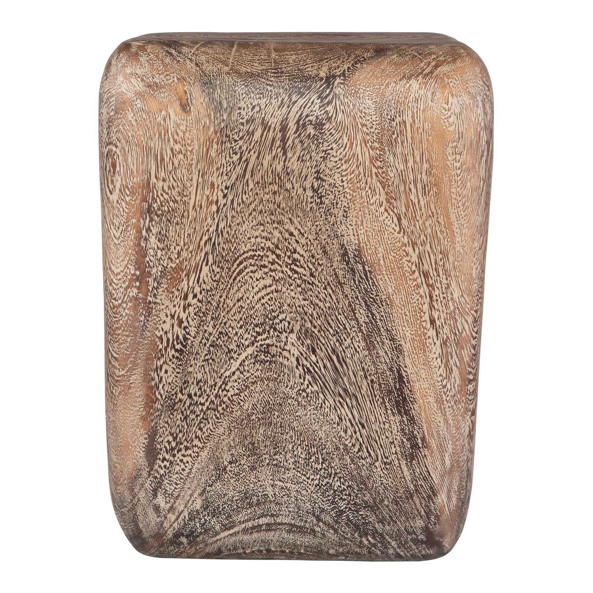 Loophole Bleached Wash Accent Stool - Dark Brown by Uttermost - View 5