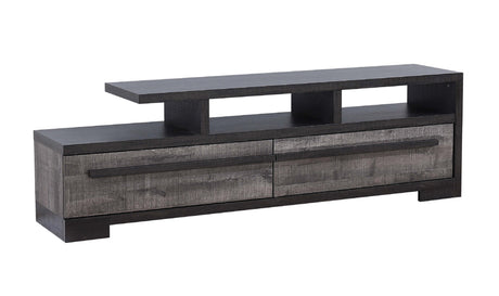 1pc Entertainment Console Modern Design Black Grey Wood Finish Open Shelf Two Spacious Drawers TV Stand - sold by Home Elegance USA