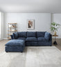 Modern Sectional Sofa,L-Shape Linen Fabric Corner Couch Set with Convertible Ottoman for Living Room, Apartment, Office,Blue,3 Colors - sold by Home Elegance USA