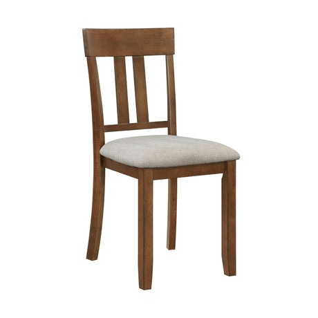 Transitional Styling 7-Piece Pack Dinette Set Cherry Finish Dining Table and 6x Side Chairs Textured Fabric Upholstered Seat Wooden Classic Look Furniture - sold by Home Elegance USA