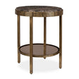 Cusano Round Dark Marble Accent Table Brass / Brown - Gold / Dark Brown by Uttermost - View 1