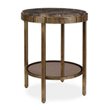 Cusano Round Dark Marble Accent Table Brass / Brown - Gold / Dark Brown by Uttermost - View 1
