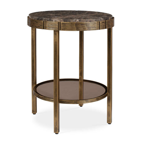 Cusano Round Dark Marble Accent Table Brass / Brown - Gold / Dark Brown by Uttermost - View 1