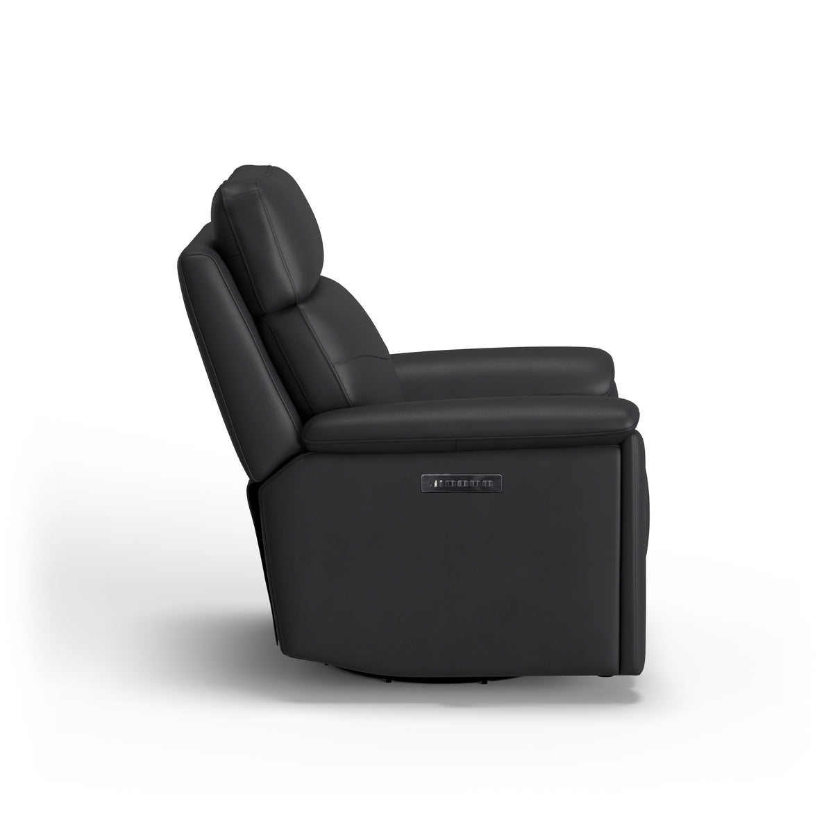 Refined Transitional Leather Power Swivel Gliding Recliner With Power Headrest & Lumbar | Flexsteel