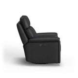 Refined Transitional Leather Power Swivel Gliding Recliner With Power Headrest & Lumbar | Flexsteel