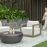 Remsen Outdoor Lounge Chair - Dark Gray / White by Uttermost - View 3