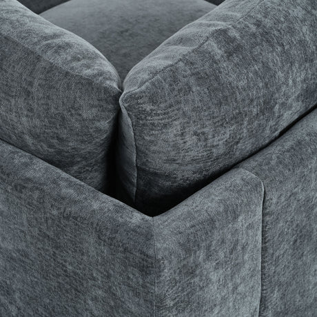 115.5' Modular Deep Gray Sectional Sofa with Durable Polyester Upholstery, Plush Cushions, Hidden Storage Compartments, and Versatile Design for Living Room, Lounge, or Office' - sold by Home Elegance USA