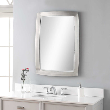 Haskill Mirror Brushed Nickel - Dark Gray by Uttermost - View 3