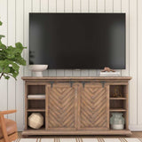 Primalia Barn Door Media Console - Light Brown by Uttermost - View 2