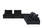 Anna Black Velvet 5 Pc Sofa and Loveseat | Home Elegance USA