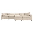 Hayward Ivory Velvet Modular Sectional Sofa with Foam Cushions and Removable Back, Elegant and Durable - sold by Home Elegance USA
