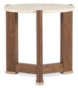 Eleana Round End Table Medium Wood - Beige / Dark Brown by Hooker Furniture - View 4