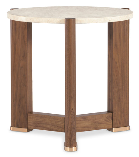 Eleana Round End Table Medium Wood - Beige / Dark Brown by Hooker Furniture - View 4