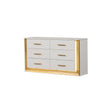 Obsession Contemporary Style 6-Drawer Dresser Made with Wood & Gold Finish(Includes Only dresser) same as G150108856 (NJ inventory)