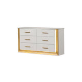 Obsession Contemporary Style 6-Drawer Dresser Made with Wood & Gold Finish(Includes Only dresser) same as G150108856 (NJ inventory)