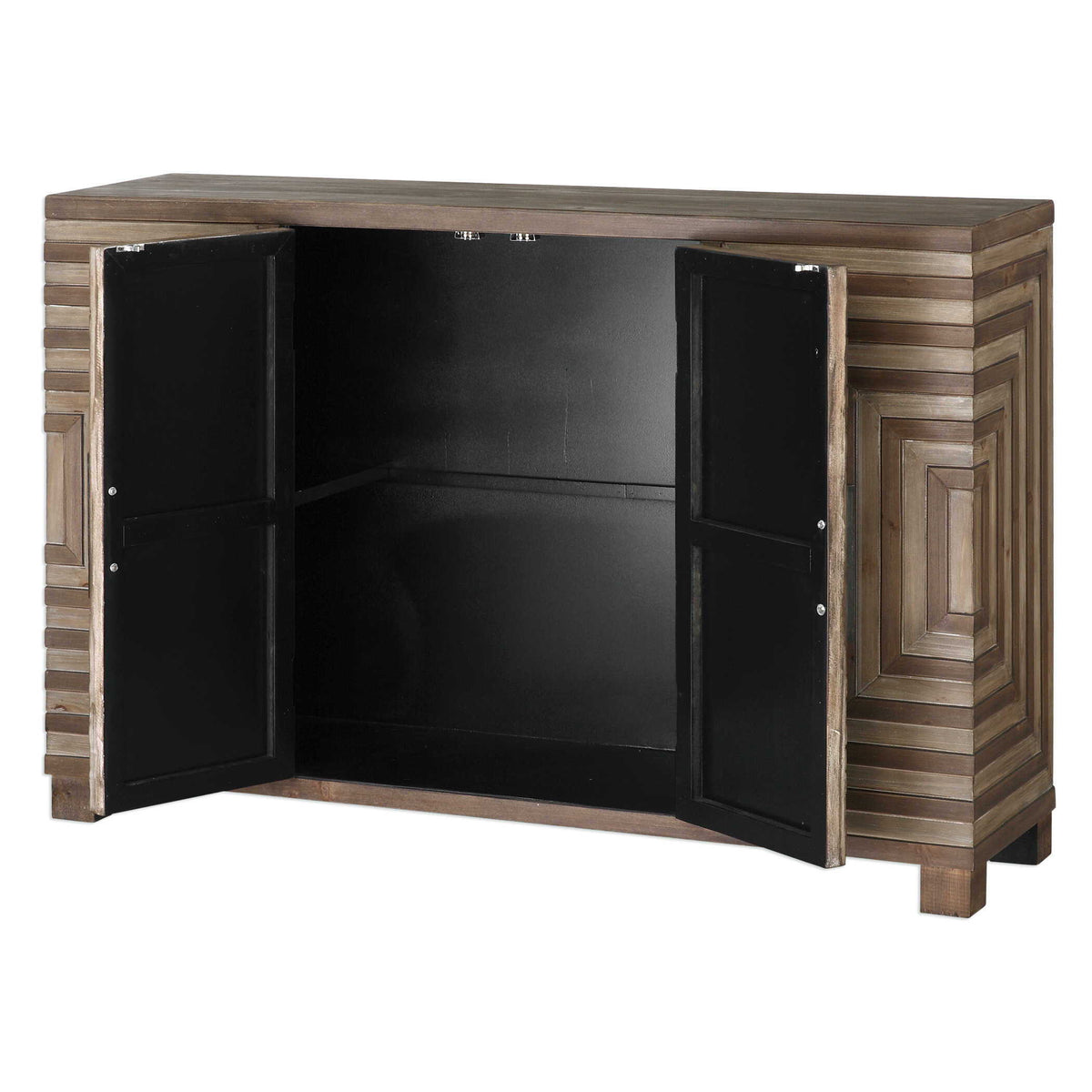 Layton Geometric Console Cabinet - Light Brown by Uttermost - View 5