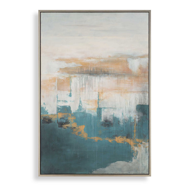 Eastside Abstract Coastal Art Black / Blue / Brown / Gray / Orange / Pink - Blue / Gray by Uttermost - View 1