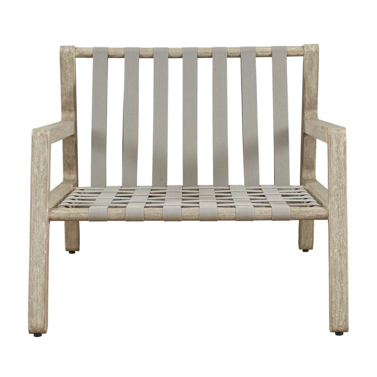 Strapped Outdoor Lounge Chair - Light Brown / Light Gray by Uttermost - View 11