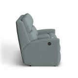 Catalina Transitional Fabric Power Reclining Loveseat With Console | Flexsteel