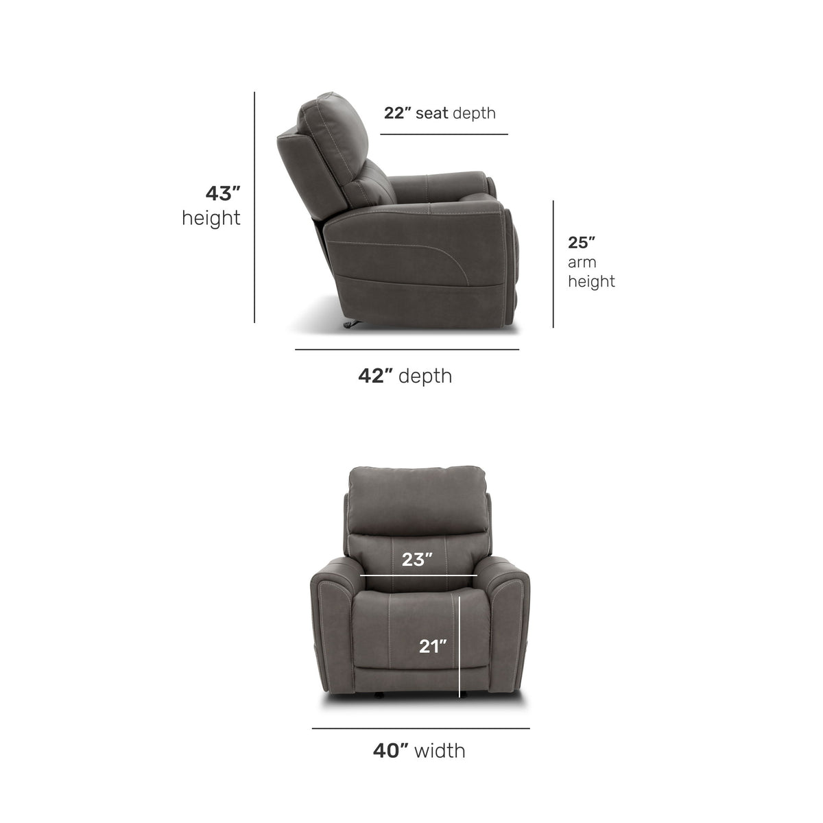 Carter Power Rocking Recliner With Power Headrest, Lumbar, Heat & Massage - Smoke | Flexsteel