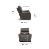 Carter Power Rocking Recliner With Power Headrest, Lumbar, Heat & Massage - Smoke | Flexsteel