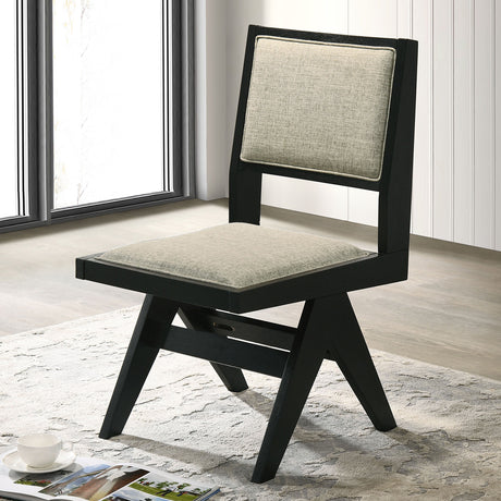 Contemporary 7pc Black Dining Set Rubber wood Dining Table w 2x Arm Chairs And 4x Side Chairs - sold by Home Elegance USA