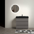 Alice 36" Gray Bathroom Vanity with Sink, Large Storage Freestanding Bathroom Vanity for Modern Bathroom, One - Piece Black Sink Basin without Drain and Faucet | Home Elegance USA