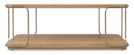 Banyon Bay Rectangle Coffee Table Desert Oak / Gold - Light Brown / Gold by Hooker Furniture - View 5