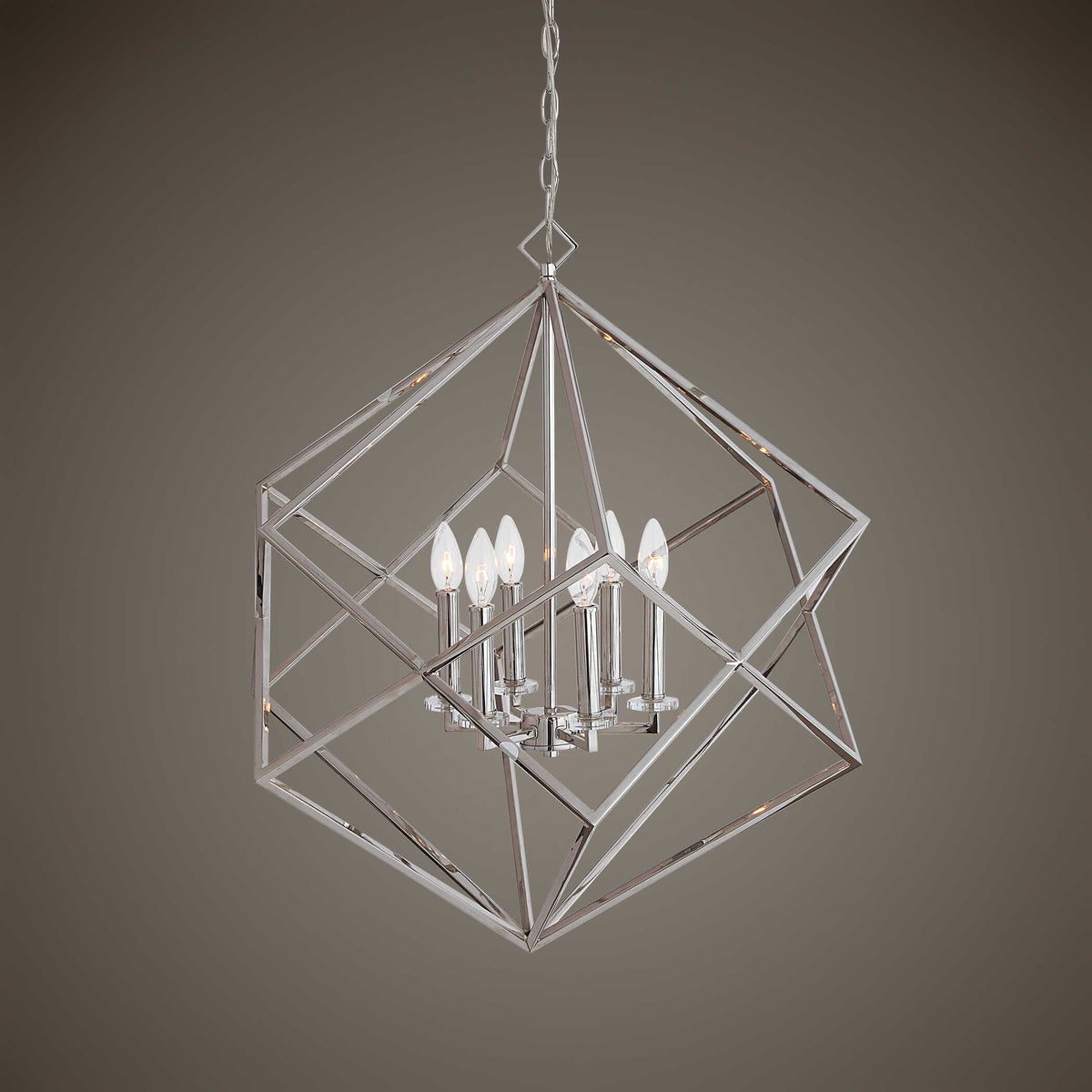 Euclid 6 Light Cube Pendant Nickel - Silver by Uttermost - View 6
