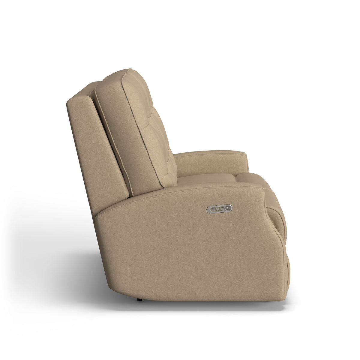 Devon Transitional Fabric Power Reclining Loveseat, Power Headrests | Flexsteel