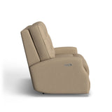 Devon Transitional Fabric Power Reclining Loveseat, Power Headrests | Flexsteel