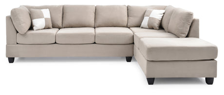 Malone G631B-SC Sectional ( Without Ottoman) , White - sold by Home Elegance USA