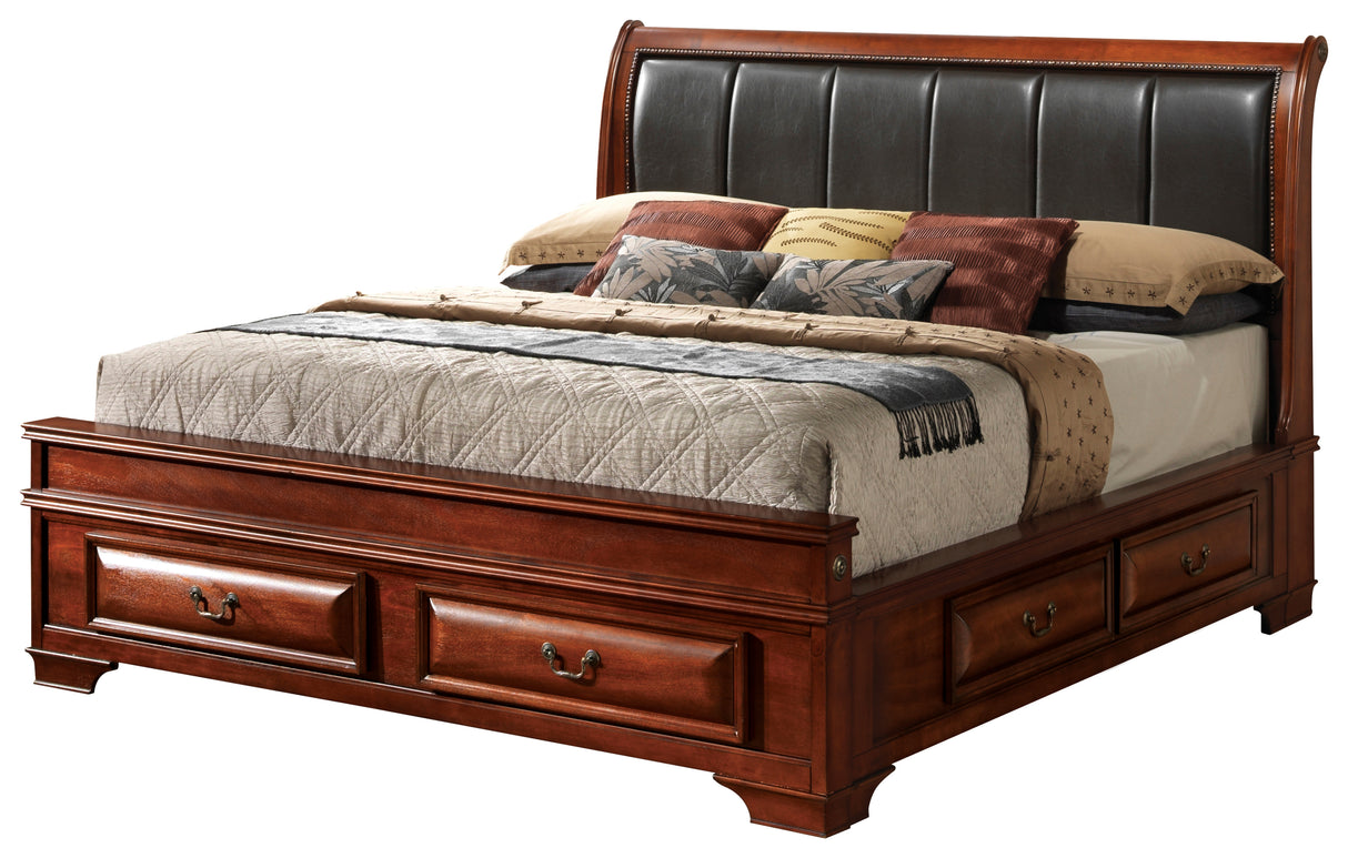 LaVita G8850C-KB3 King Storage Bed , Oak
