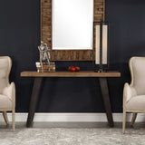 Freddy Weathered Console Table Light Brown & Black - Light Brown / Black by Uttermost - View 6