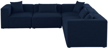 Cube - Modular Sectional 5 Piece - Navy - 630Navy - Sec5C - Home Elegance USA - 2