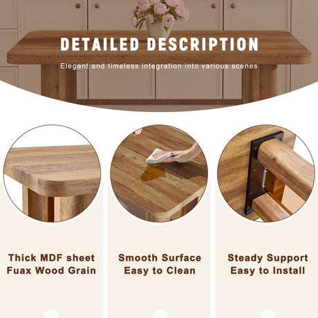 Table and chair set.64.5 x 35.4 Inch Stylish Wood Color Textured Dining Table.Perfectly Blending Simplicity And Transparency.Paried With 4 Brown technology fabric chairs with arched black legs. - sold by Home Elegance USA