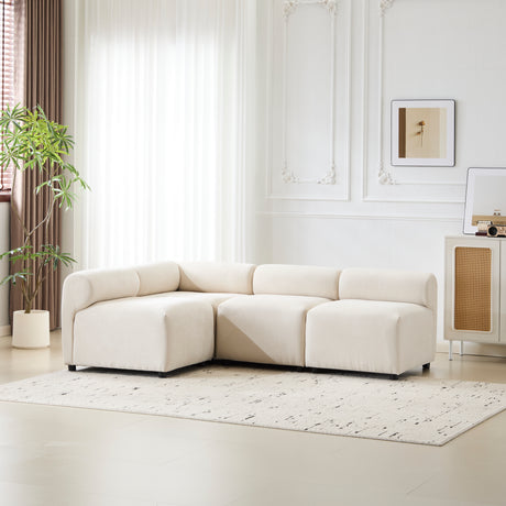 Evelyn 83 in.4-Piece L Shaped Modular Free Combination Sectional Chenille Sofa Couch for Living Rooms - sold by Home Elegance USA