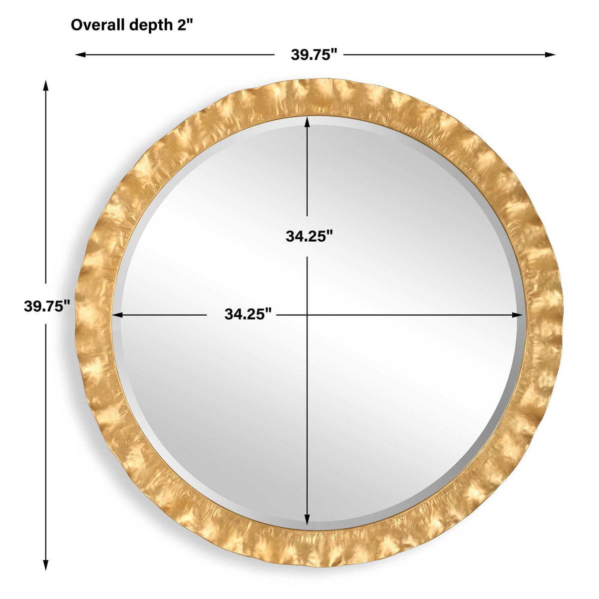 Haya Round Mirror - Gold by Uttermost - View 7
