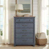 5-Drawer Chest, No Assembly Required, Corduroy Blue Finish