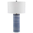 Montauk Striped Table Lamp - Blue / White by Uttermost - View 1