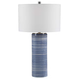 Montauk Striped Table Lamp - Blue / White by Uttermost - View 1
