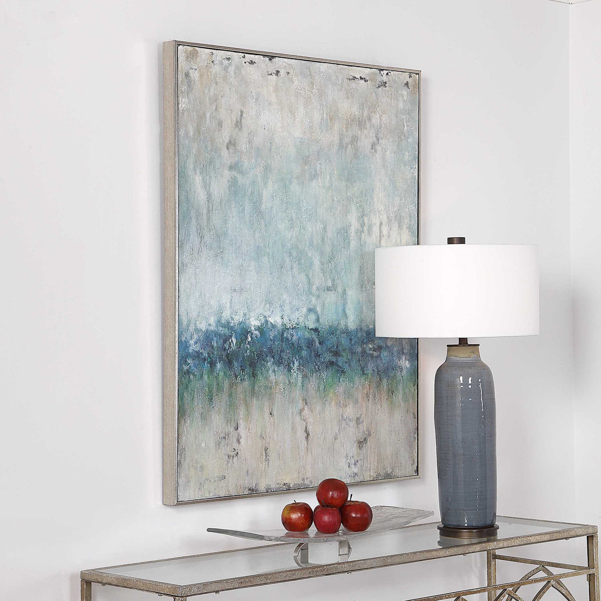 Tidal Wave Abstract Art - Blue / Light Brown by Uttermost - View 3