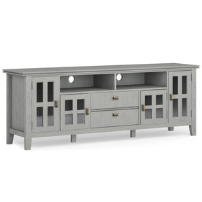 Artisan 72 inch Wide Solid Wood TV Stand in Fog Grey For TVs up to 80 inches - sold by Home Elegance USA